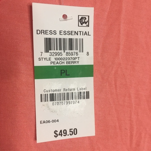 Style & Co Peach Sleeveless Swing Dress Criss Cross Strap Back Large Petite LP - Picture 4 of 7